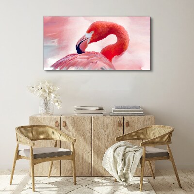 Pink flamingo in pastel colors Canvas print