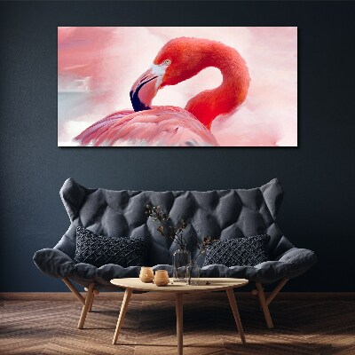 Pink flamingo in pastel colors Canvas print