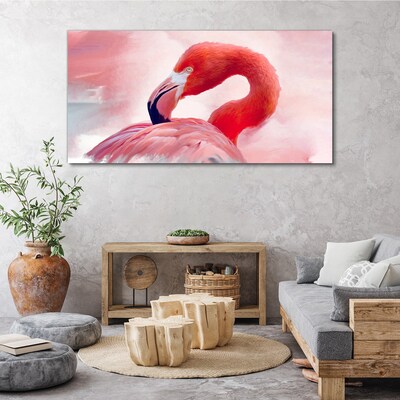 Pink flamingo in pastel colors Canvas print