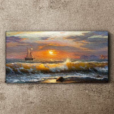 Sunset over the sea Canvas print