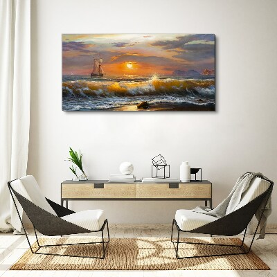 Sunset over the sea Canvas print