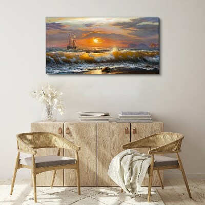 Sunset over the sea Canvas print