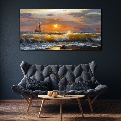 Sunset over the sea Canvas print