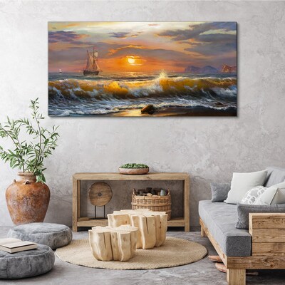 Sunset over the sea Canvas print