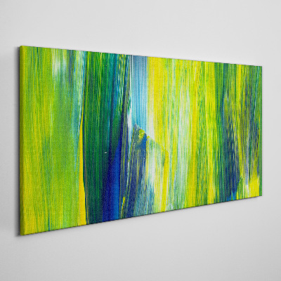 Green and blue abstract stripes Canvas print