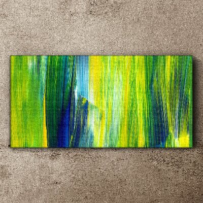 Green and blue abstract stripes Canvas print