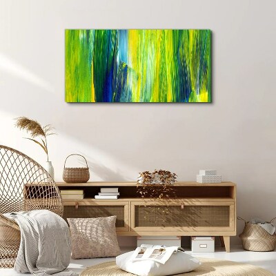 Green and blue abstract stripes Canvas print