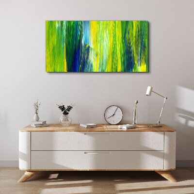 Green and blue abstract stripes Canvas print