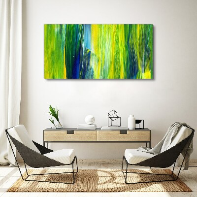 Green and blue abstract stripes Canvas print