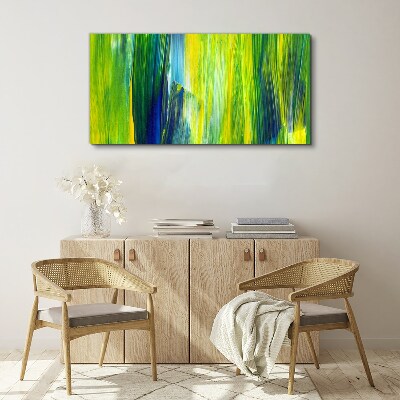 Green and blue abstract stripes Canvas print
