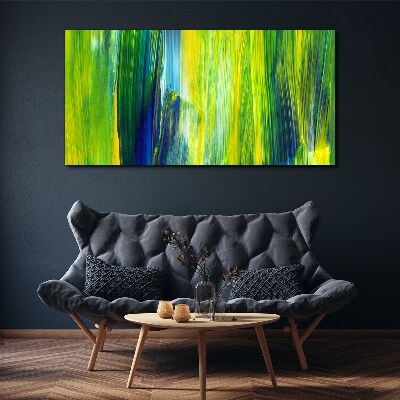 Green and blue abstract stripes Canvas print