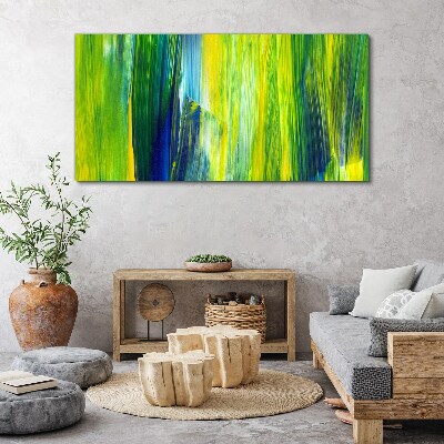 Green and blue abstract stripes Canvas print