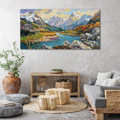 Mountain landscape with a river Canvas print