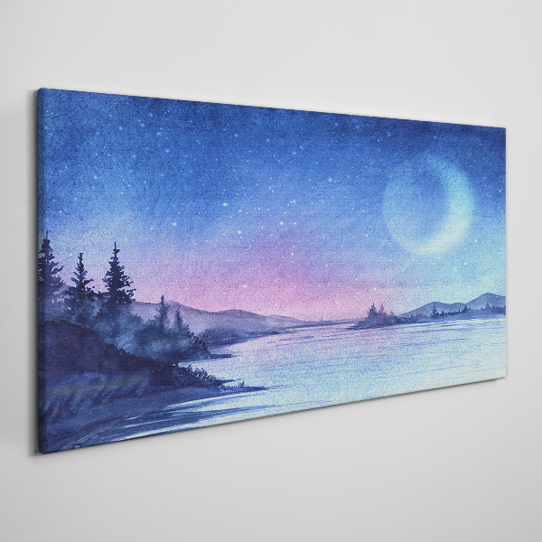 A magical evening by the lake Canvas print