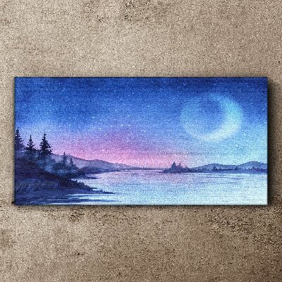 A magical evening by the lake Canvas print