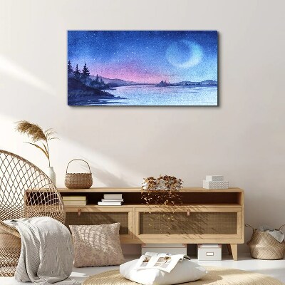 A magical evening by the lake Canvas print