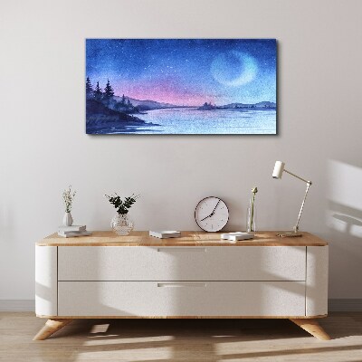 A magical evening by the lake Canvas print