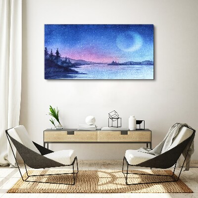 A magical evening by the lake Canvas print