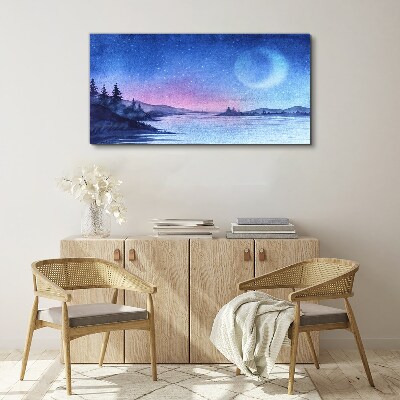 A magical evening by the lake Canvas print