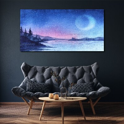 A magical evening by the lake Canvas print