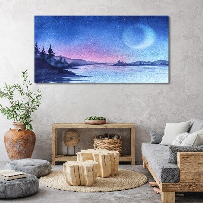 A magical evening by the lake Canvas print