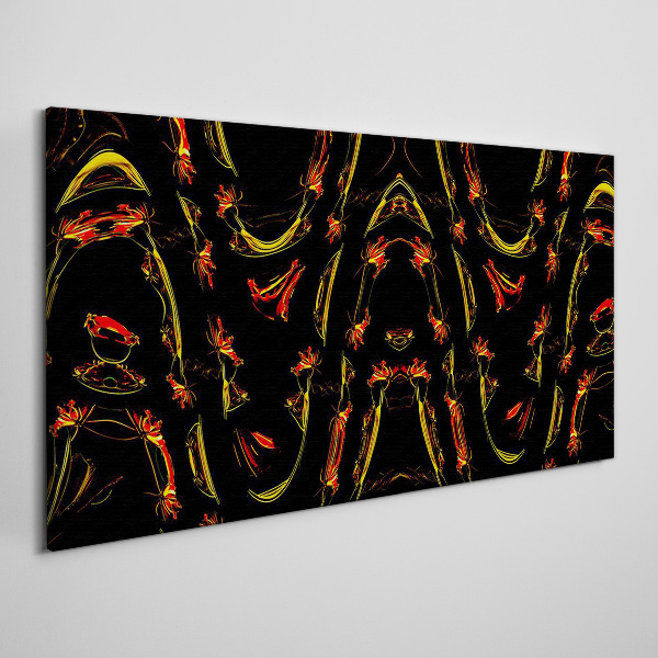 Dynamic Lines in Red and Yellow Canvas print