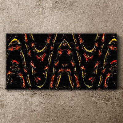 Dynamic Lines in Red and Yellow Canvas print