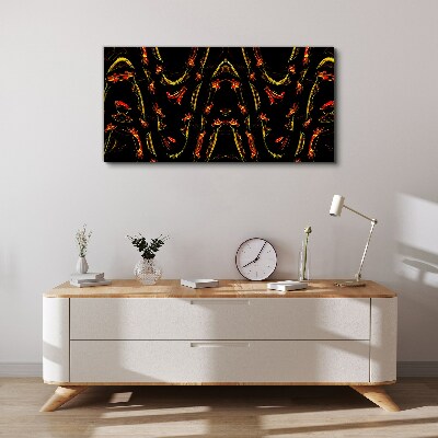 Dynamic Lines in Red and Yellow Canvas print