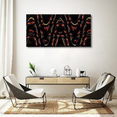 Dynamic Lines in Red and Yellow Canvas print
