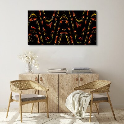 Dynamic Lines in Red and Yellow Canvas print