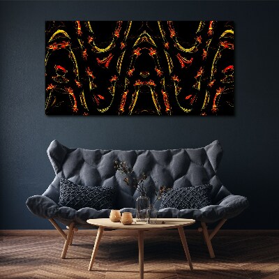 Dynamic Lines in Red and Yellow Canvas print