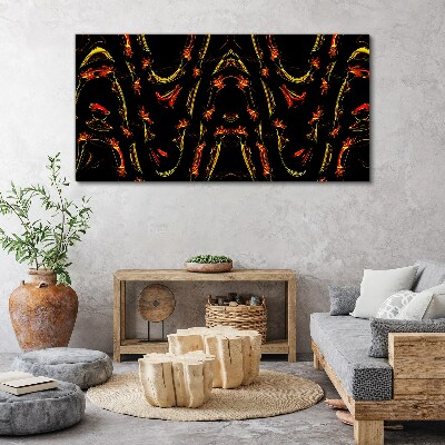 Dynamic Lines in Red and Yellow Canvas print