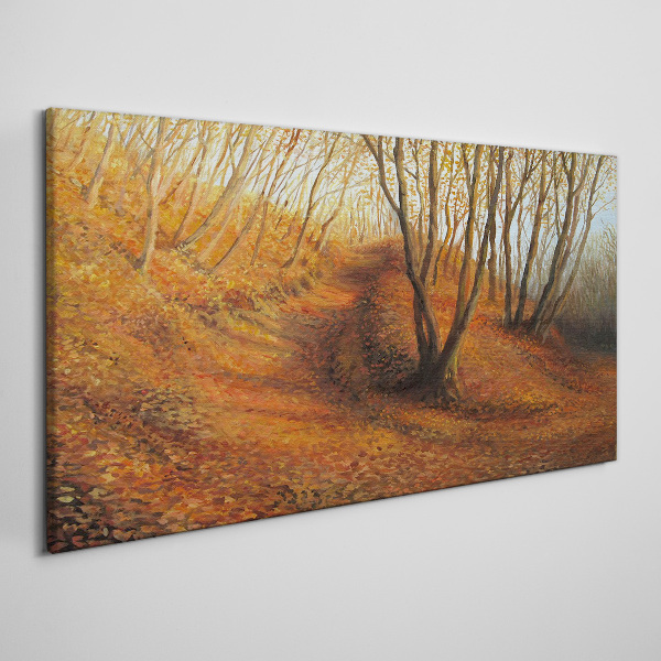 Golden autumn in the forest Canvas print