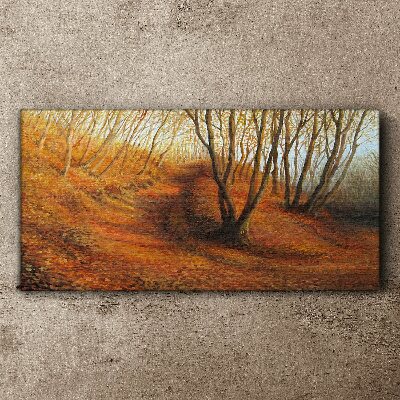 Golden autumn in the forest Canvas print