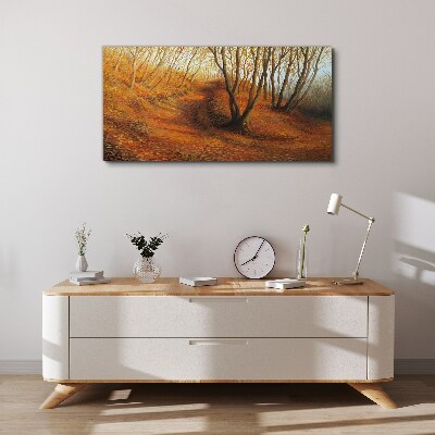 Golden autumn in the forest Canvas print