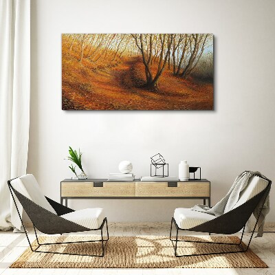 Golden autumn in the forest Canvas print