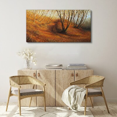 Forest autumn leaves Canvas print