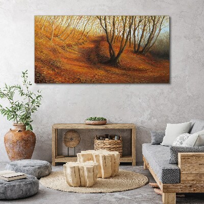 Golden autumn in the forest Canvas print