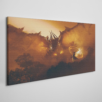 Fantasy dragon painting Canvas print