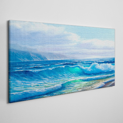 Sea ​​waves clouds Canvas print