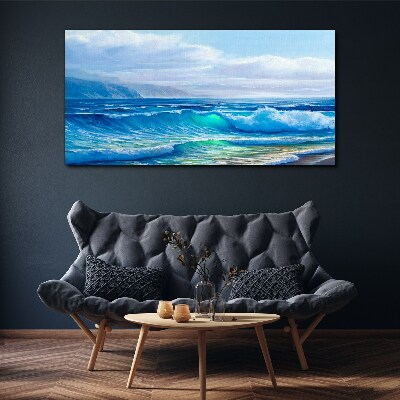 Sea ​​waves clouds Canvas print