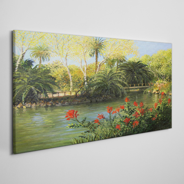 Tropical landscape with a river Canvas print