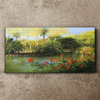 Tropical landscape with a river Canvas print