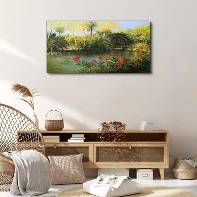 Tropical landscape with a river Canvas print
