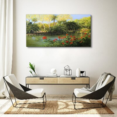 Tropical landscape with a river Canvas print