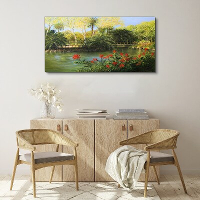 Tropical landscape with a river Canvas print
