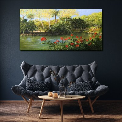 Tropical landscape with a river Canvas print