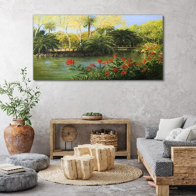 Tropical landscape with a river Canvas print