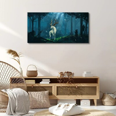 Forest spirit with antlers Canvas Wall art
