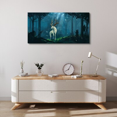 Fantasy forest animals hunters Canvas Wall art